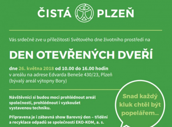 Společnost Čistá Plzeň zve na další den otevřených dveří