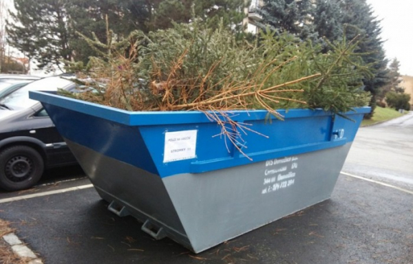V Domažlicích budou rozmístěny velkoobjemové kontejnery pro vánoční stromky od 4.1.2021