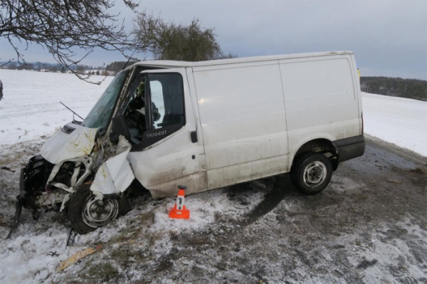 Na Plzeňsku řidička nákladního vozidla narazila do stromu, se zraněním skončila v nemocnici 